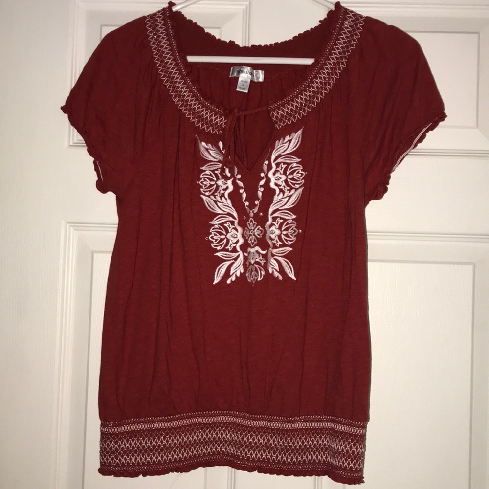 Dressbarn red/orange top (petite L)